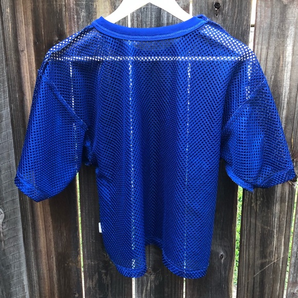 Vintage Blue Mesh Football Jersey - Picture 4 of 4